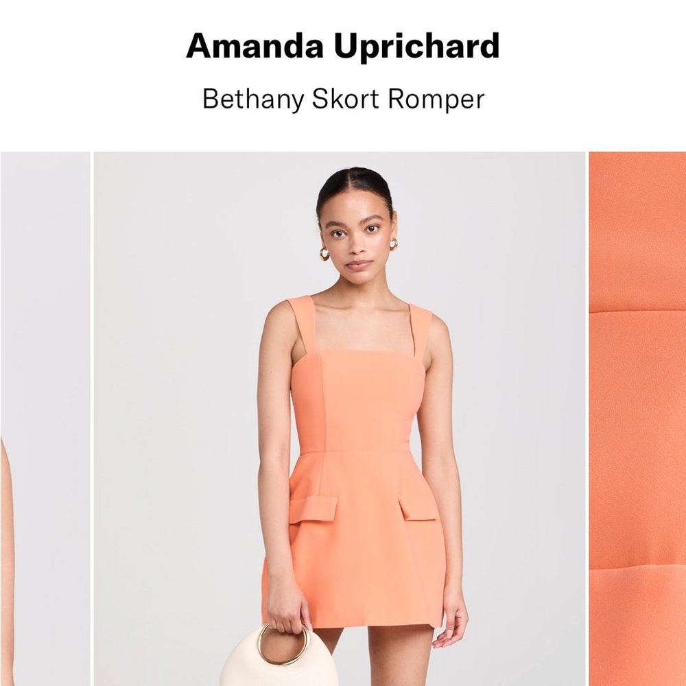 Amanda Uprichard Bethany Skort Romper (Medium) in Guava